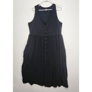 Frye Women's Relaxed Sleeveless Long Dress Black Size XXL